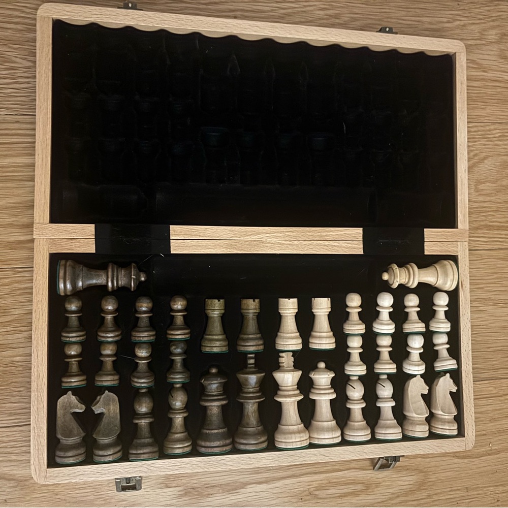 Wooden Chess Set with Case